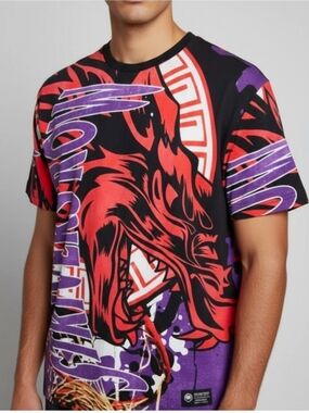 Strivers Row Mens Graphic Wolf Tee Shirts Sz M Crew Neck Short Sleeve Colorful
